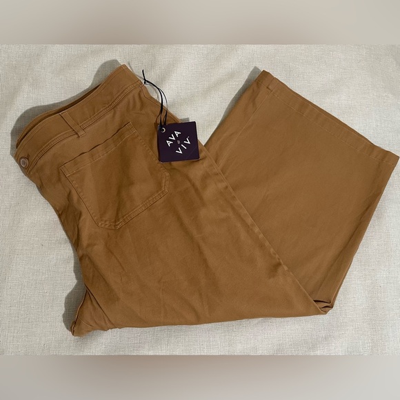 Ava & Viv Brown Wide Leg Capri Pants - Size 22new with tags - Picture 9 of 10